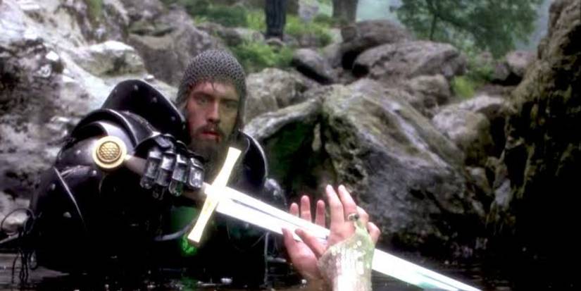 King Arthur taking Excalibur from the Lady in the Lake in Excalibur