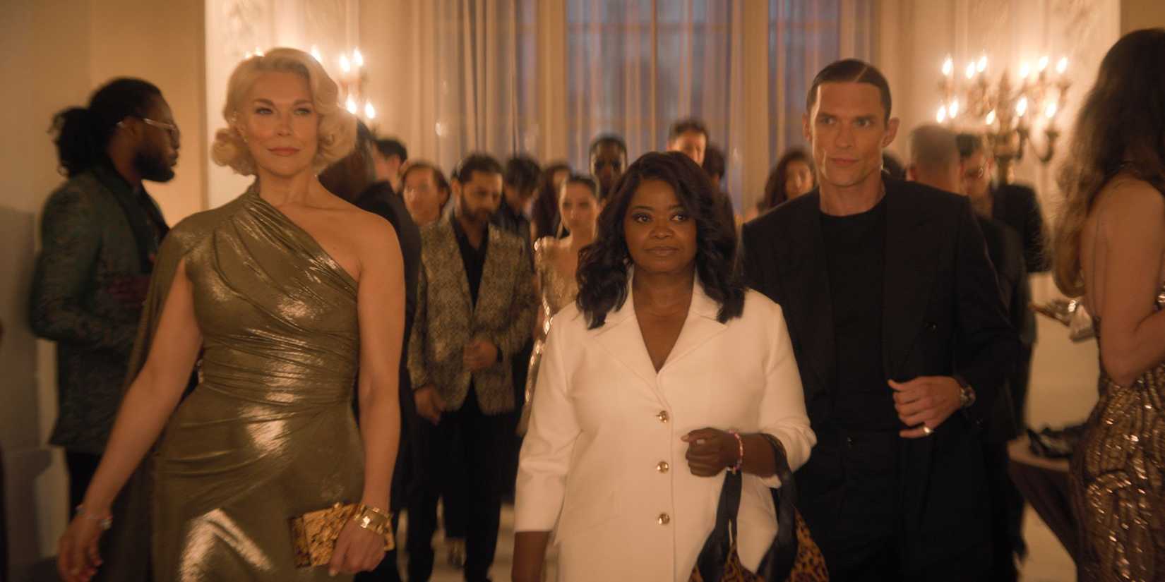 Hannah Waddingham, Octavia Spencer, and Ed Skrein in 'Ride or Die'