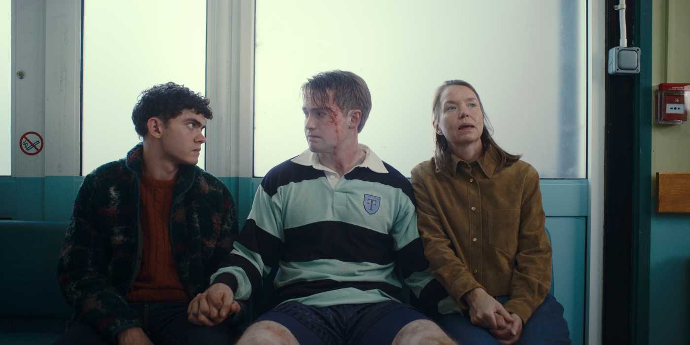 Joe Locke, Kit Connor, and Anna Maxwell Martin in Heartstopper Forever