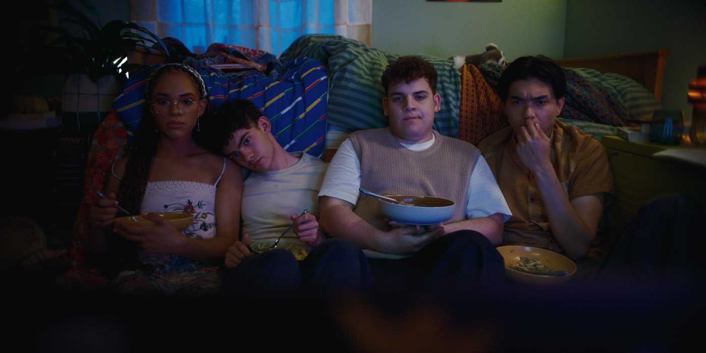 Yasmin Finney, Joe Locke, Tobie Donovan, and Will Gao in Heartstopper Forever