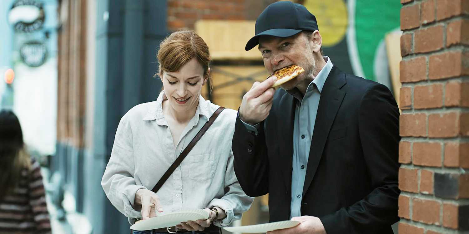 Sam Worthington as David Borroughs and Britt Lower as Rachel Mills in an episode of Harlan Coben's I Will Find You.
