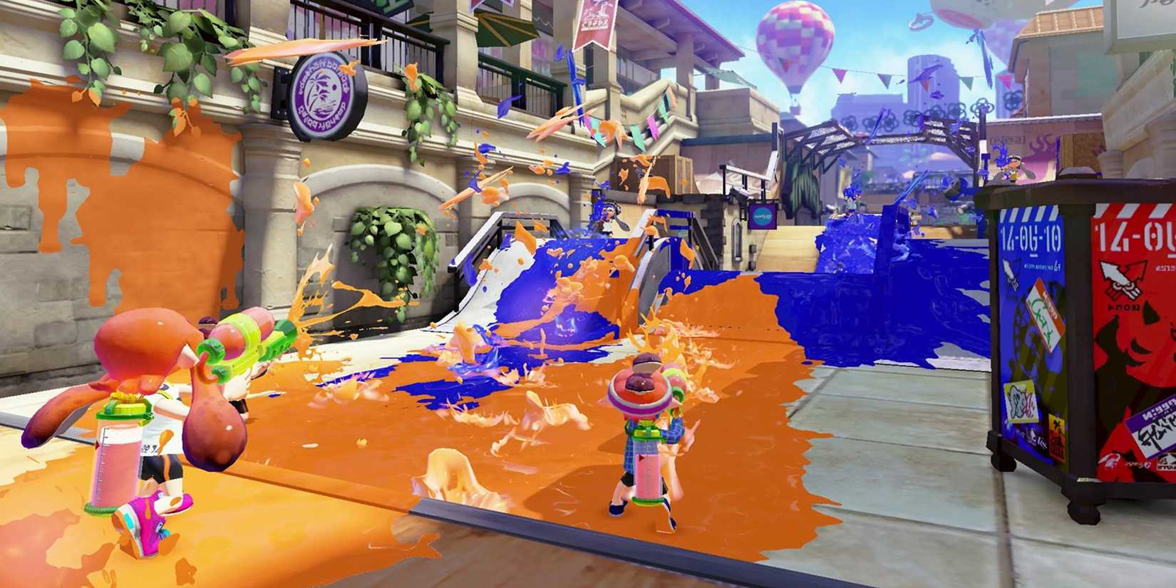 Inklings shooting in 'Splatoon' for Wii U