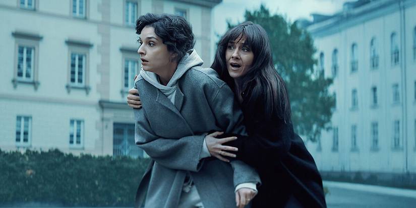Two women holding each other in the Harlan Coben series 'Just One Look'