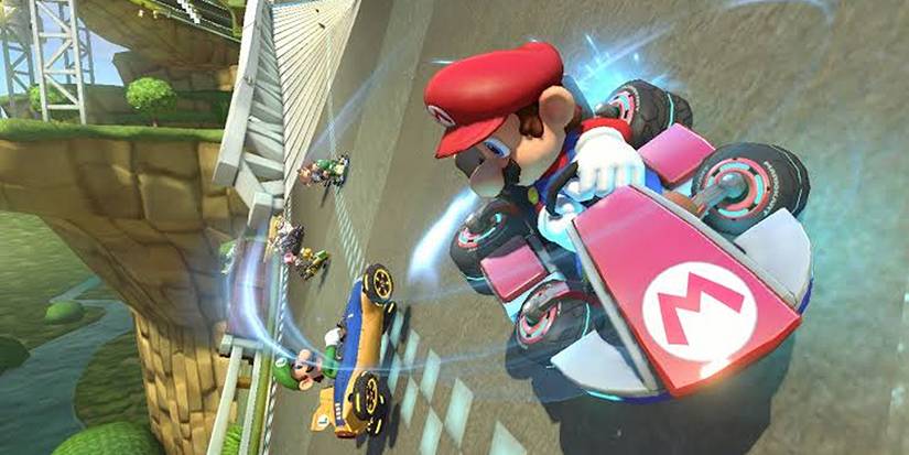 Mario and Luigi spinning in 'Mario Kart 8' for Wii U