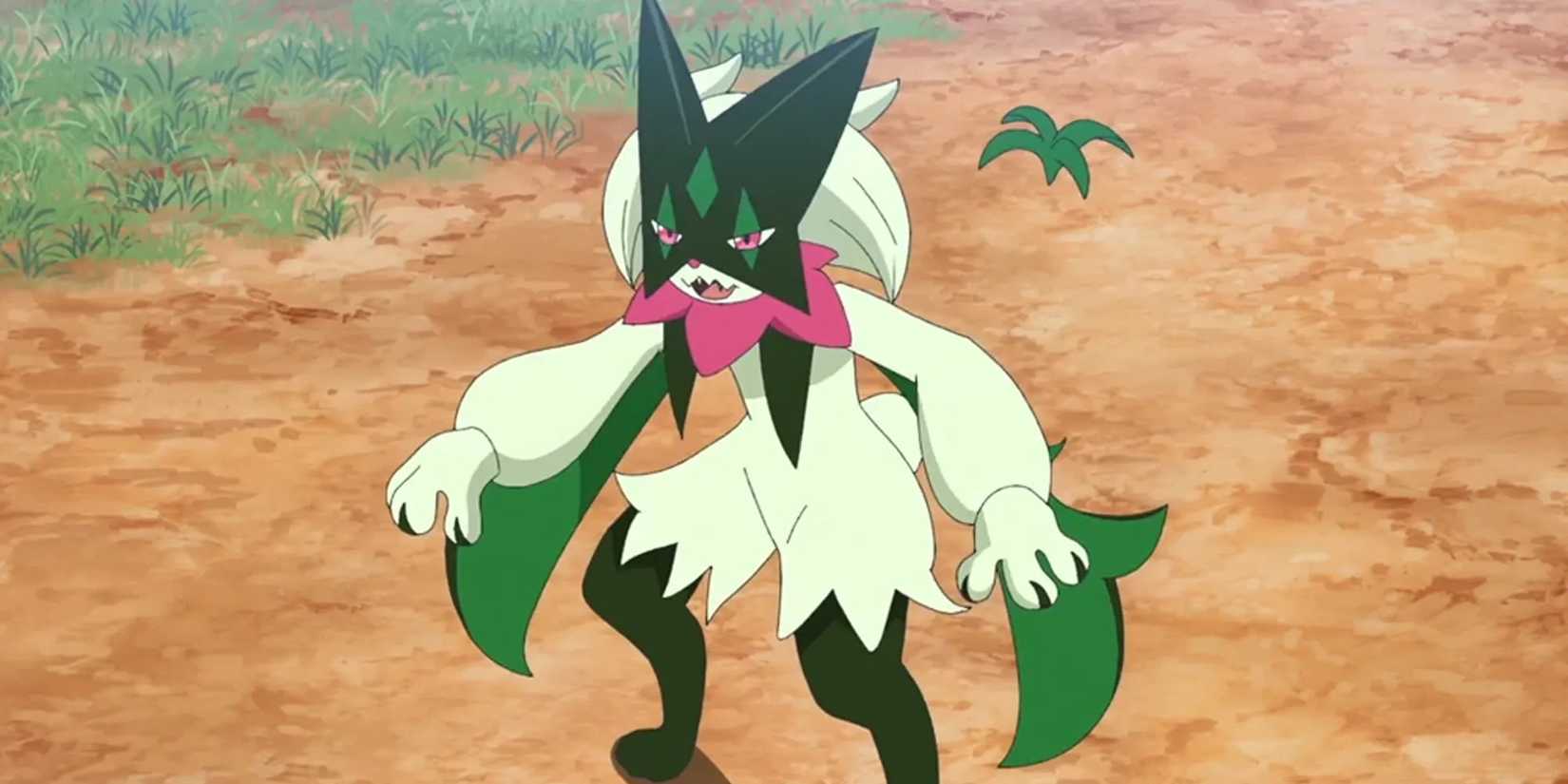 Meowscarada in a field