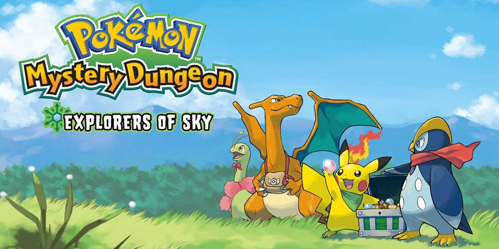The cover for Pokémon Mystery Dungeon Explorers Of Sky