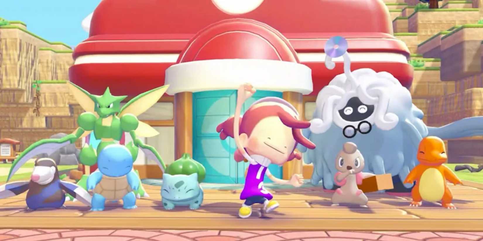 Ditto and pokémon celebrating in pokopia