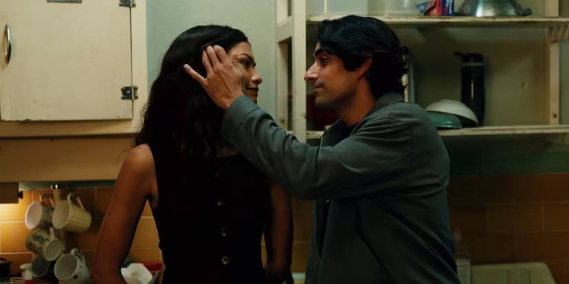 MJ (Zendaya) and her boyfriend (Eman Esfandi) together in 'Spider-Man: Brand New Day'