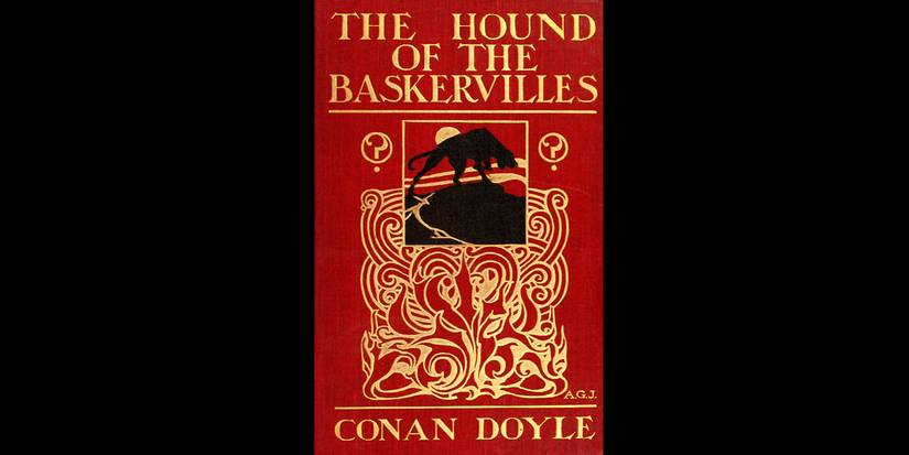 The first edition cover of Arthur Conan Doyle's The Hound of the Baskervilles