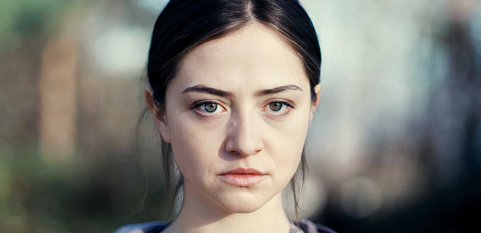The Lost Patient, Rebecca Williams as the lost sister Laura, looking scared