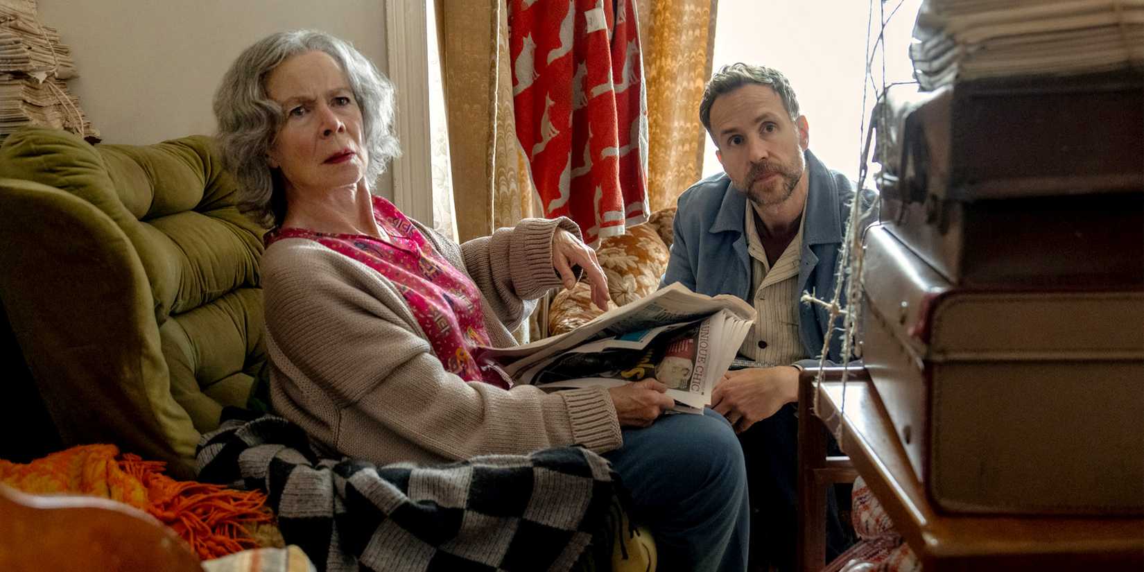 Celia Imrie and Rafe Spall in "Trying," now streaming on Apple TV.