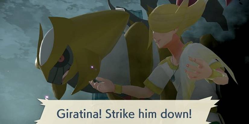 Giratina and Volo in Pokemon: Legends Arceus