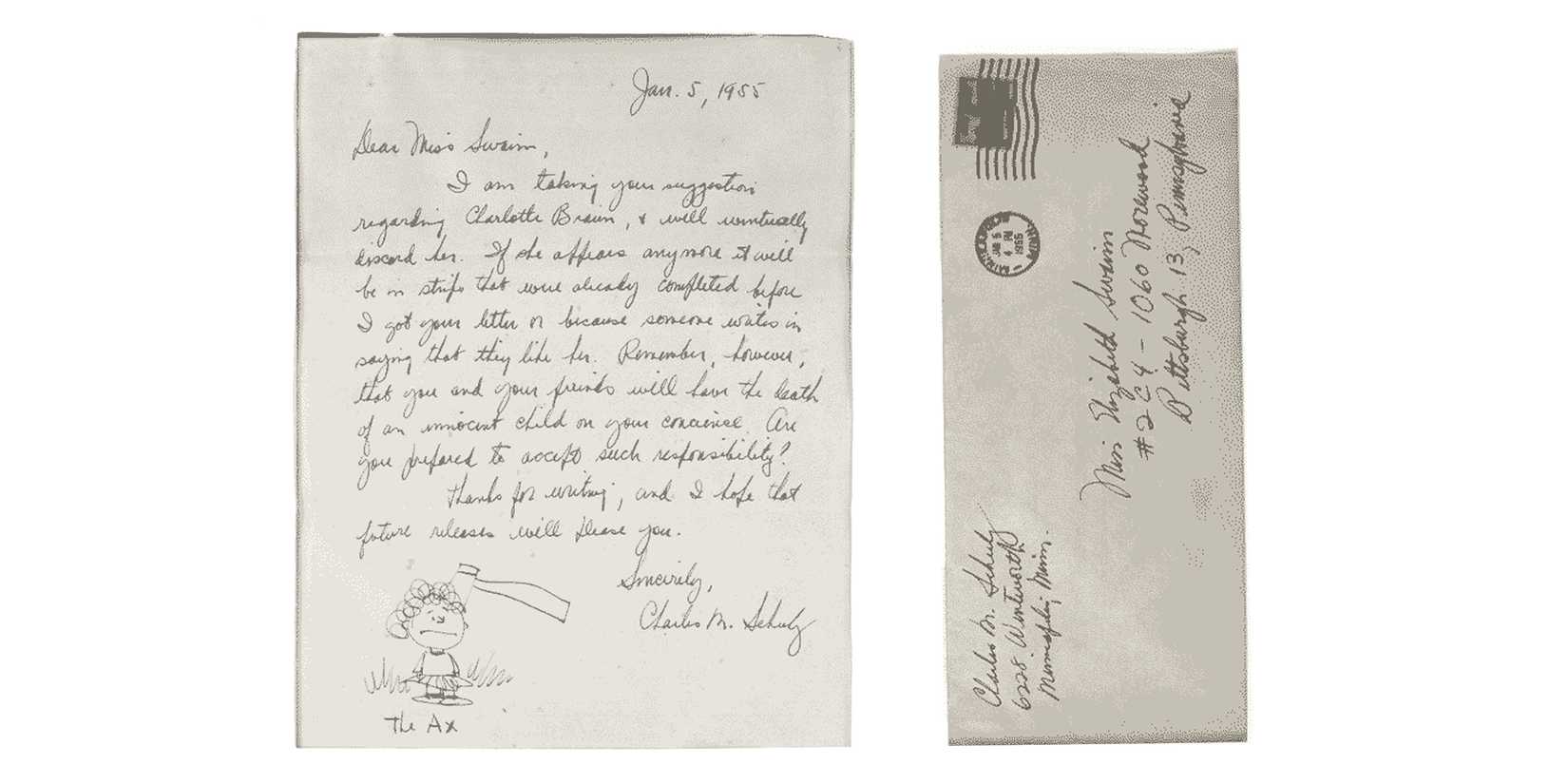 The letter that Charles Schultz wrote to a fan who complained about Charlotte Braun