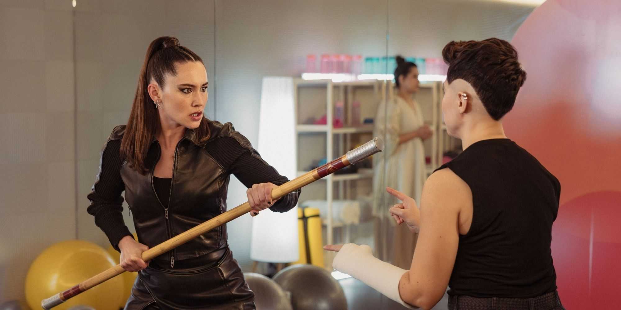 (L-R): Christina Chong as La’an Noonien-Singh and Melissa Navia as Erica Ortegas in season 4, episode 3, of Star Trek: Strange New Worlds streaming on Paramount+, 2026. Photo Credit: Jan Thijs/Paramount+
