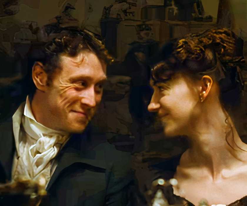 Daisy Edgar-Jones and George MacKay in Sense and Sensibility.