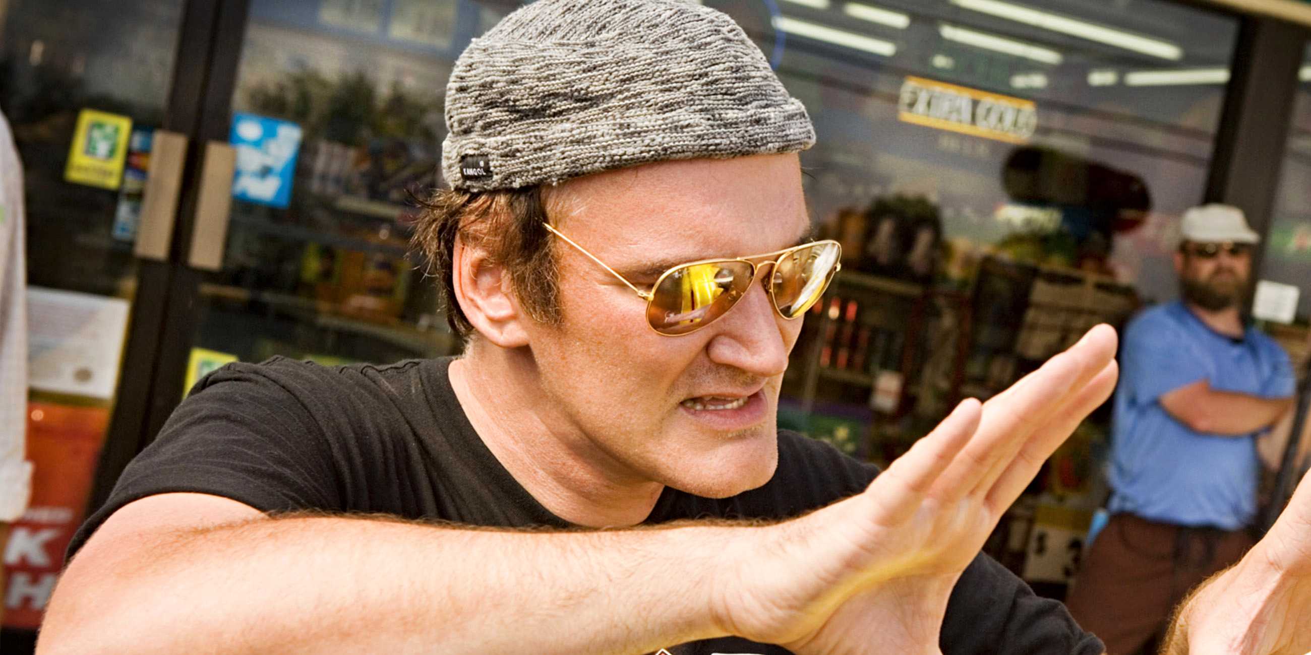 Quentin Tarantino on the set of Death Proof