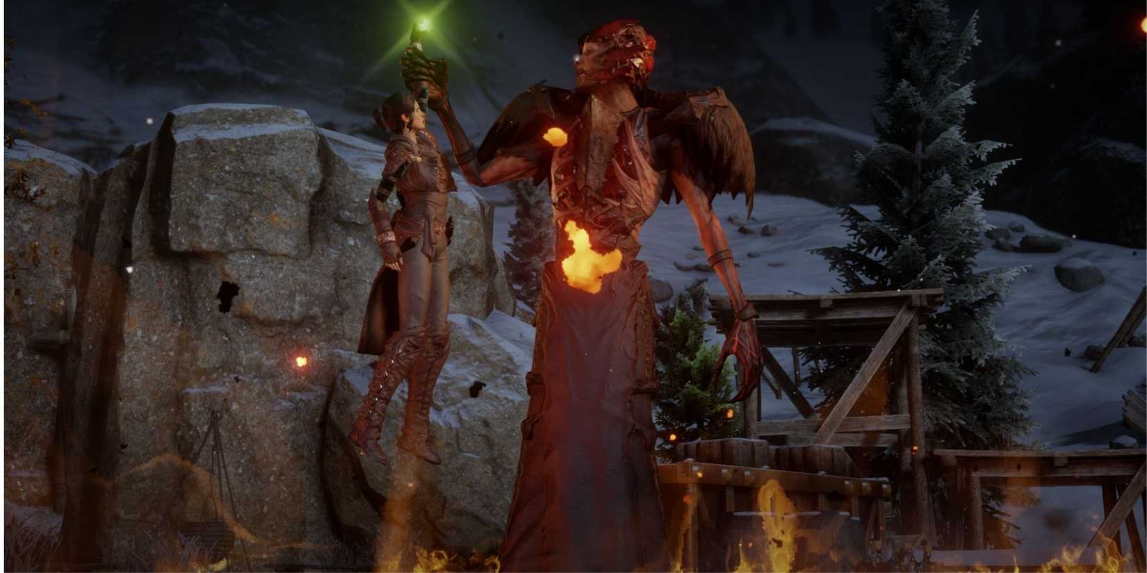 Corypheus holding the Inquisitor by the arm in Dragon-Age-Inquisition