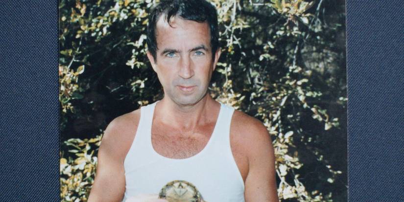 Director Eric Goode holds a Southwestern Pond Turtle. The Tiger King director's lifelong obsession with turtles informs his latest documentary series, Monsters of God, about the illegal reptile trade.