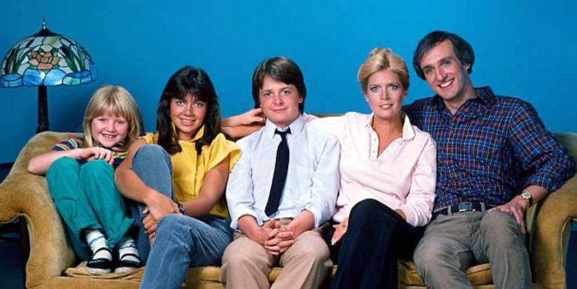A promotional image of the 'Family Ties' cast
