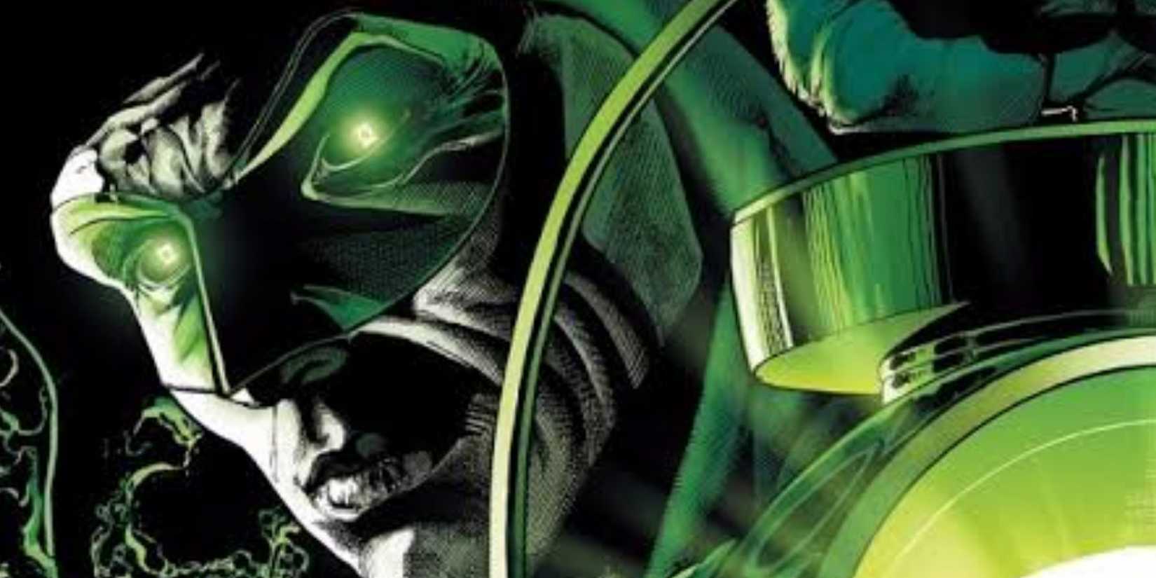 Hal Jordan as the Spectre holds up a Green Lantern power battery in 'Green Lantern: Rebirth'