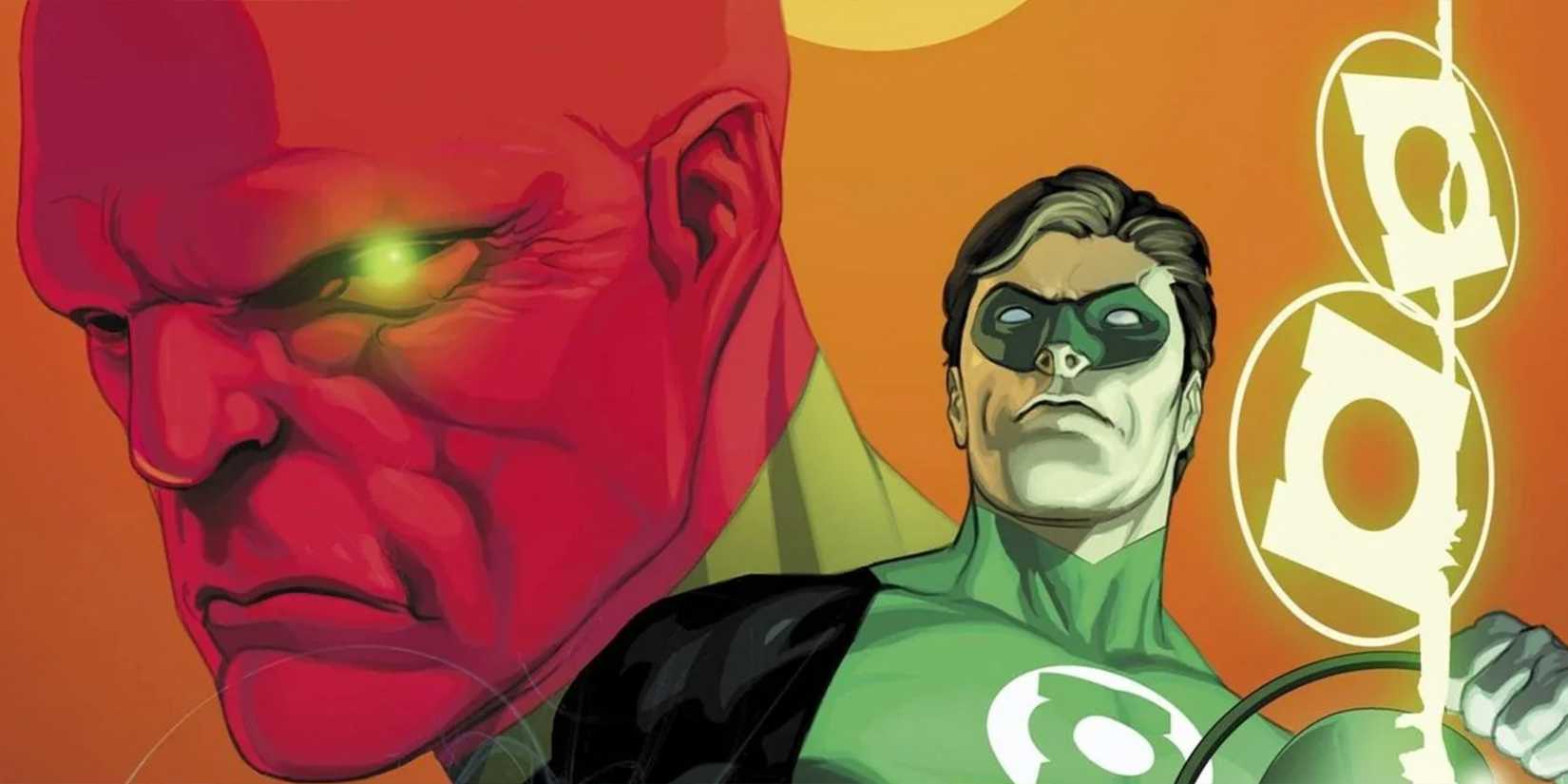 Abin Sur and Hal Jordan on the cover for 'Green Lantern: Secret Origin'