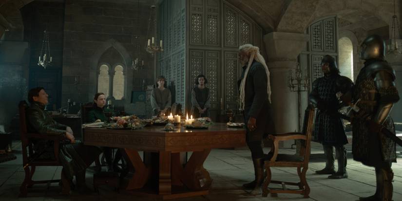 Steve Toussaint, James Norton, and Benjamin Evan Ainsworth in House of the Dragon Season 3 Episode 7