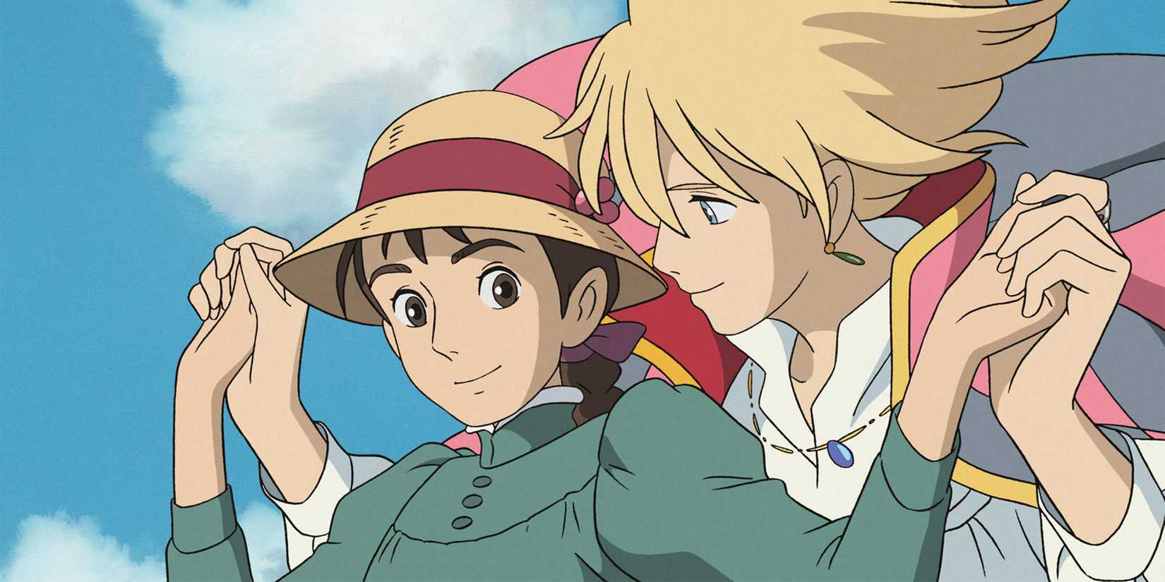 Young Sophie and Howl flying together in Howl's Moving Castle