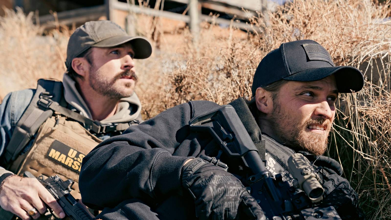 Riley Green and Luke Grimes in Marshals