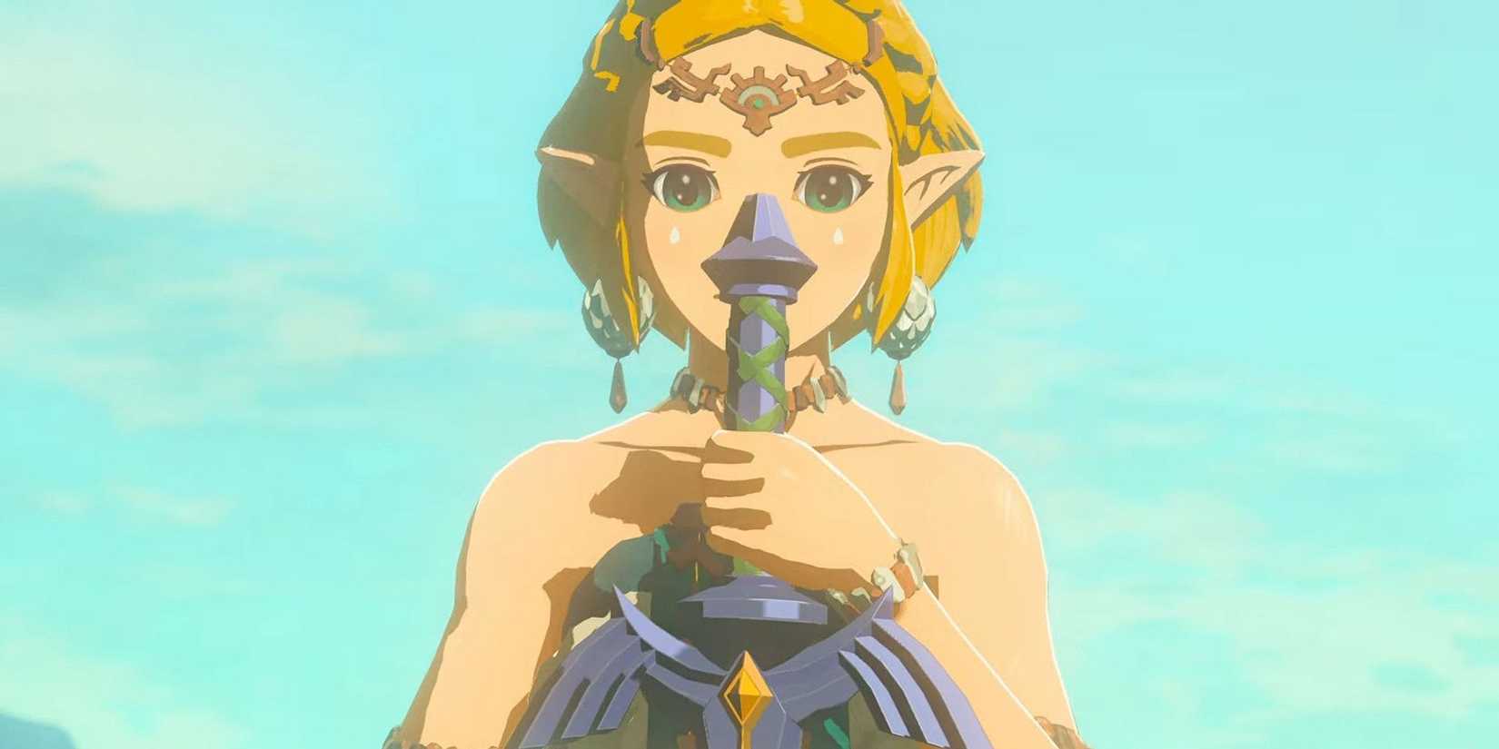 Zelda holding a sword