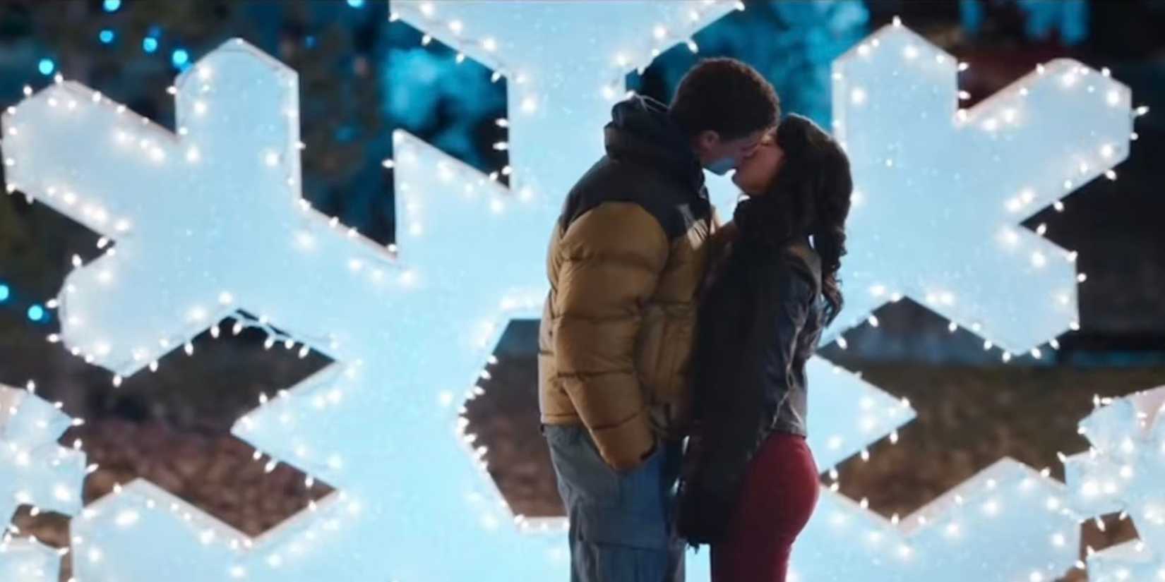 Kolton Stewart as Dylan and Mya Lowe as Killey kiss on 'My Life with the Walter Boys.'