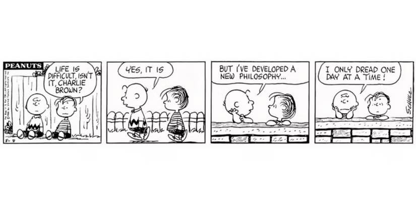 A Peanuts comic strip by Charles Schulz