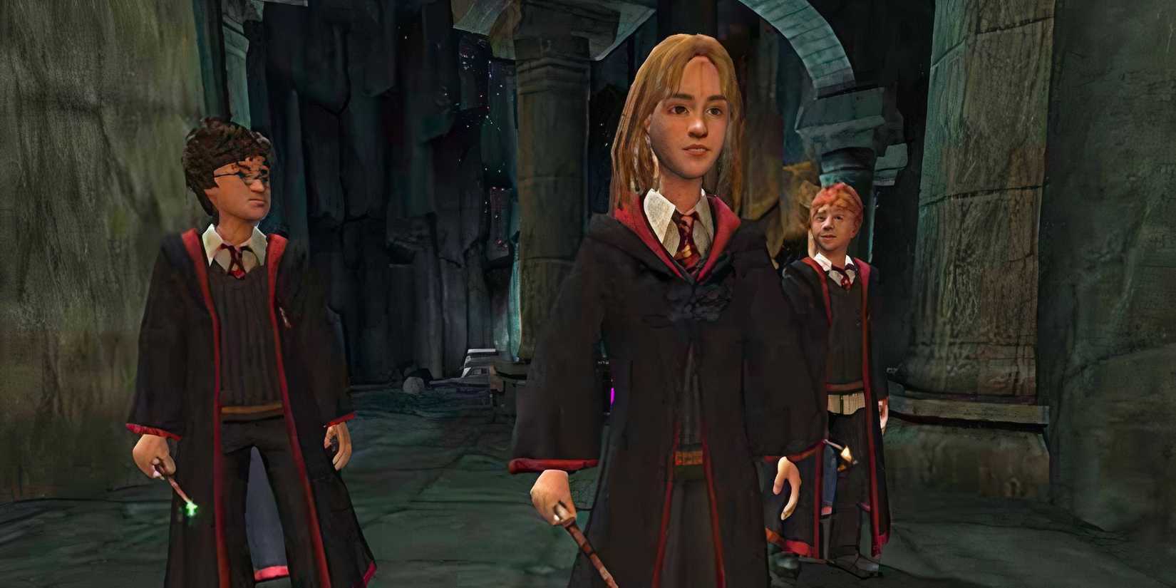 Harry, Hermione, and Ron in the video game of 'Harry Potter and the Prisoner of Azkaban'