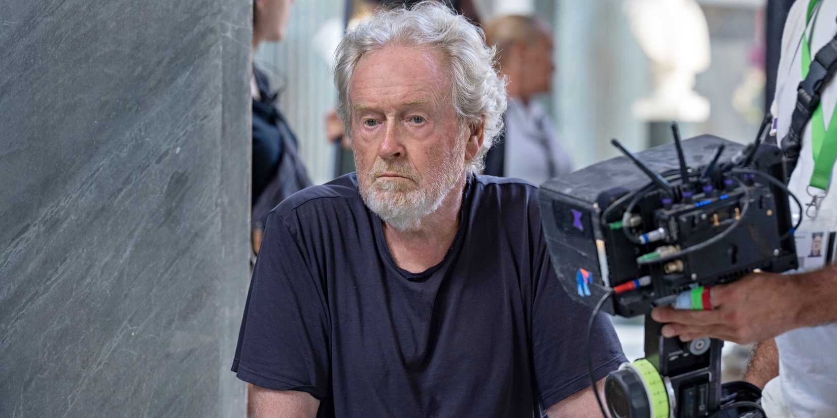 Ridley Scott on the set of Gladiator II