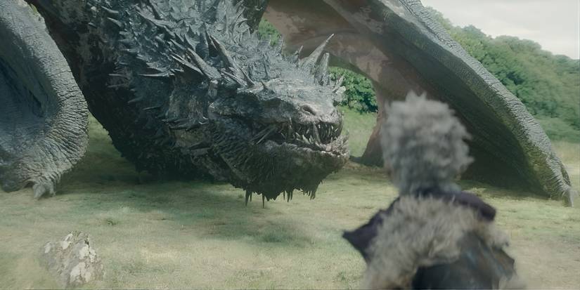 Rhaena (Phoebe Campbell) and Sheepstealer in House of the Dragon Season 3