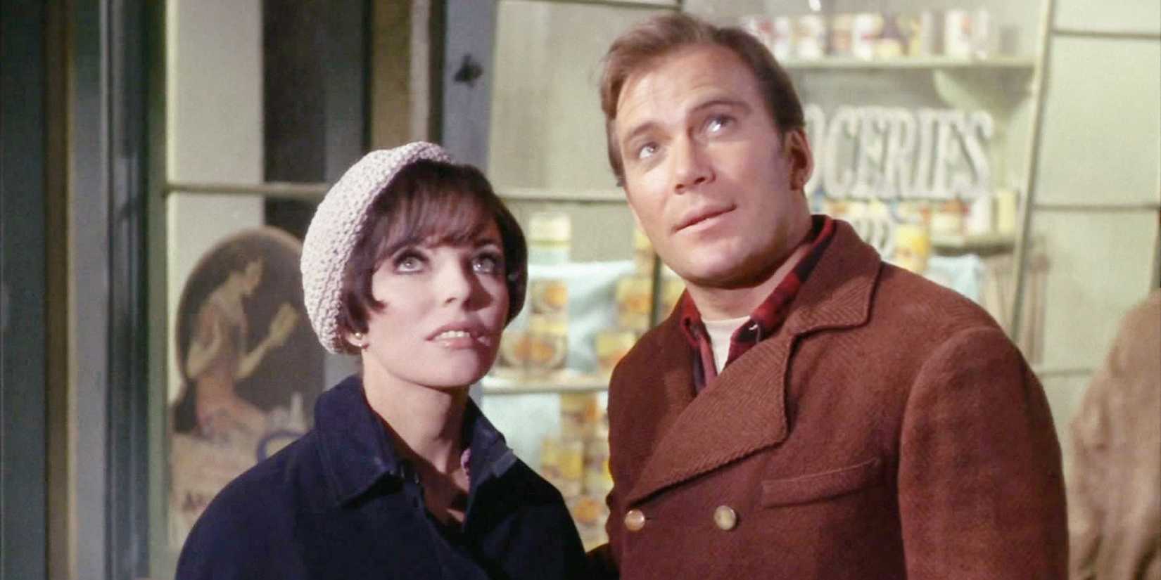 Kirk stands with Edith Keeler