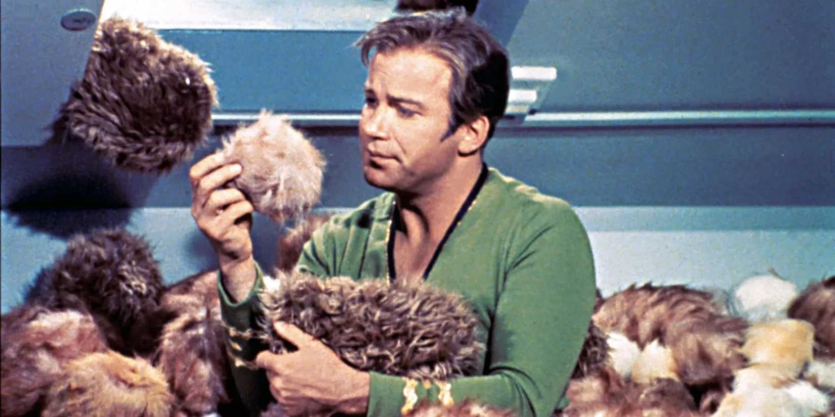 Captain Kirk among Tribbles