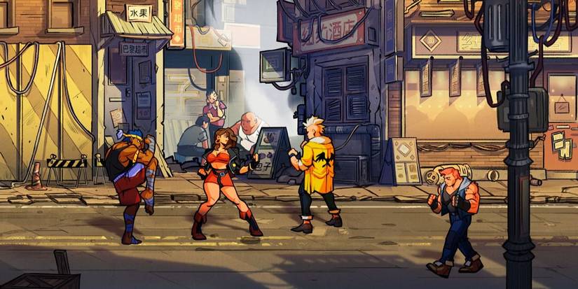 Two characters fighting in Streets of Rage 4