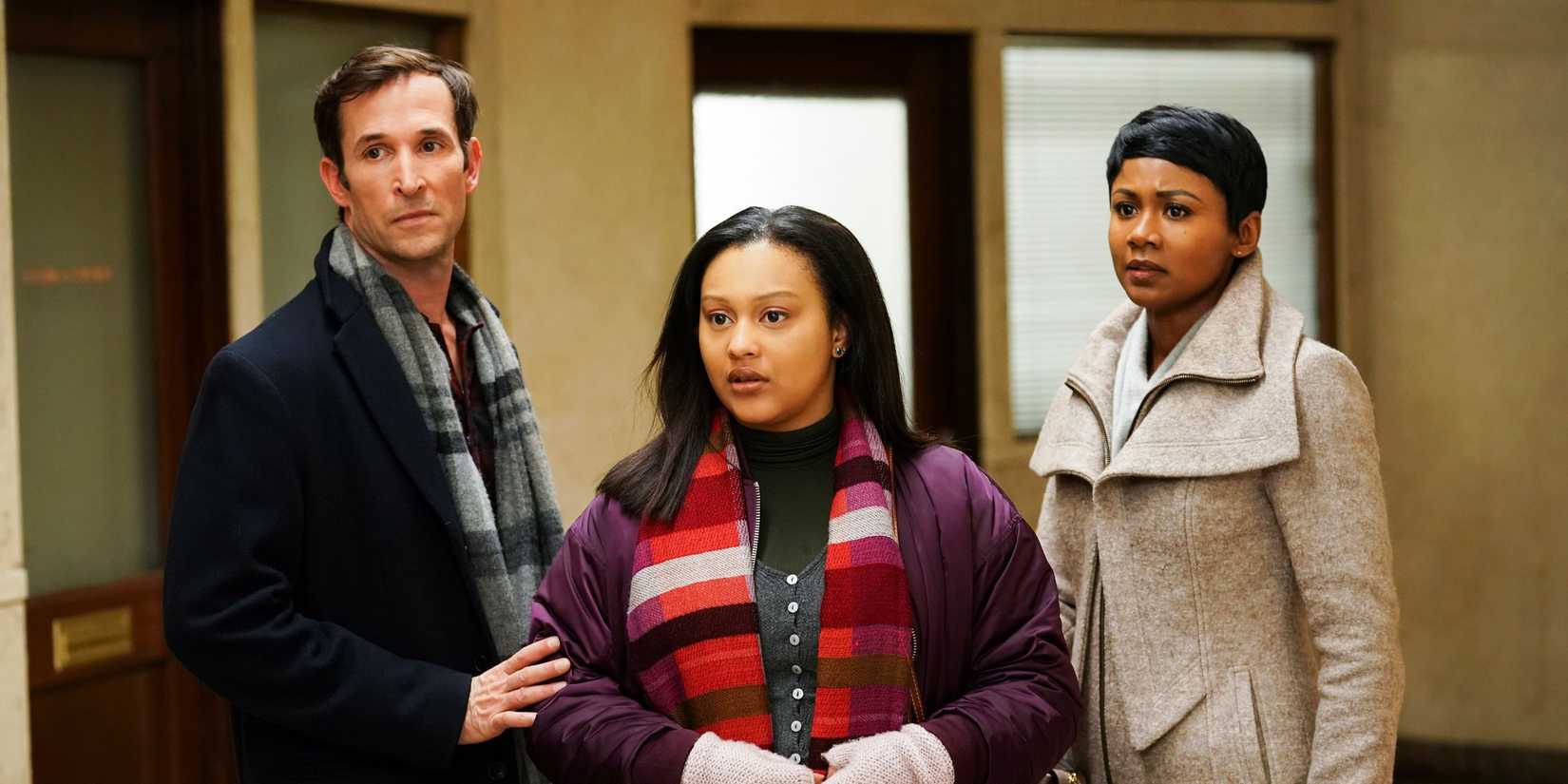 Noah Wylie, Aliyah Royale, Emayatzy Corinealdi in The Red Line