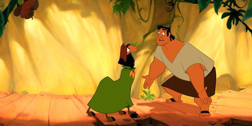 Pacha and Kuzco in llama form have a discussion in The Emperor's New Groove