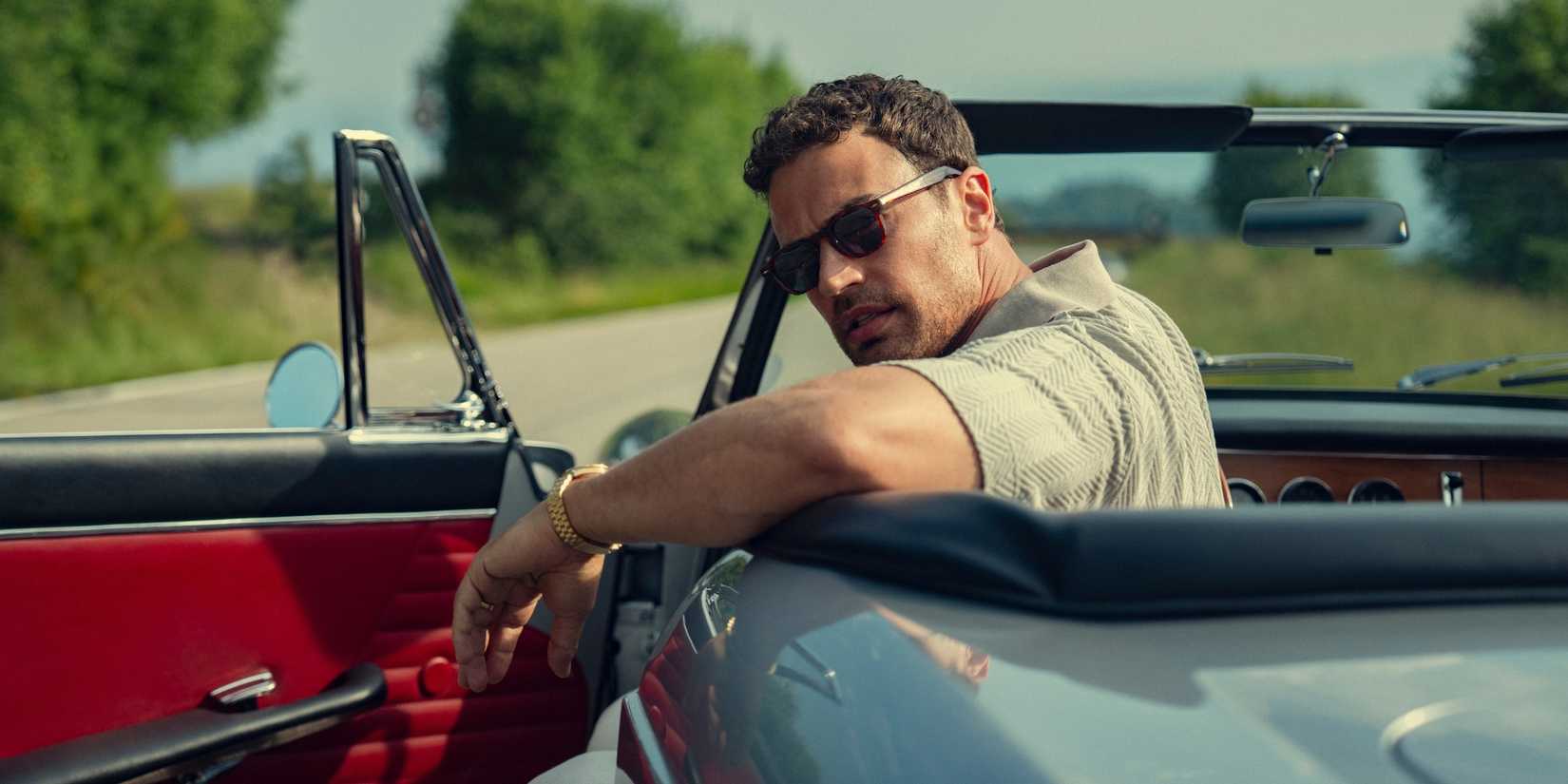 Theo James as Eddie in a car in Season 2 of 'The Gentlemen.'