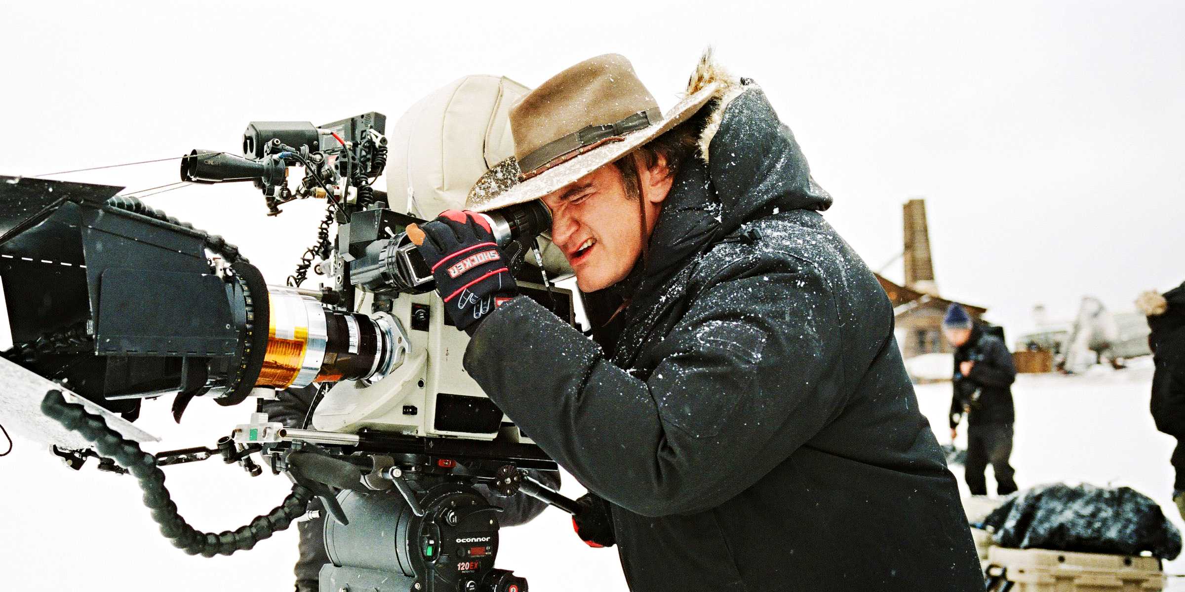 Quentin Tarantino on set of The Hateful Eight