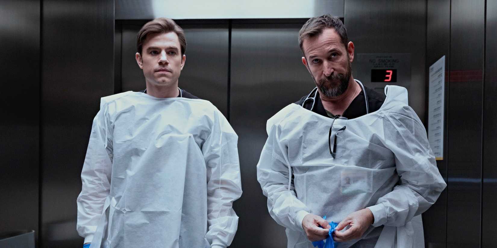 Patrick Ball and Noah Wyle in The Pitt Season 2