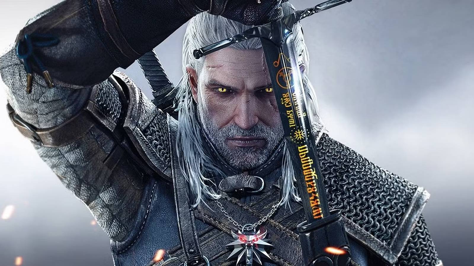 Geralt unyielding his sword in The Witcher III: Wild Hunt