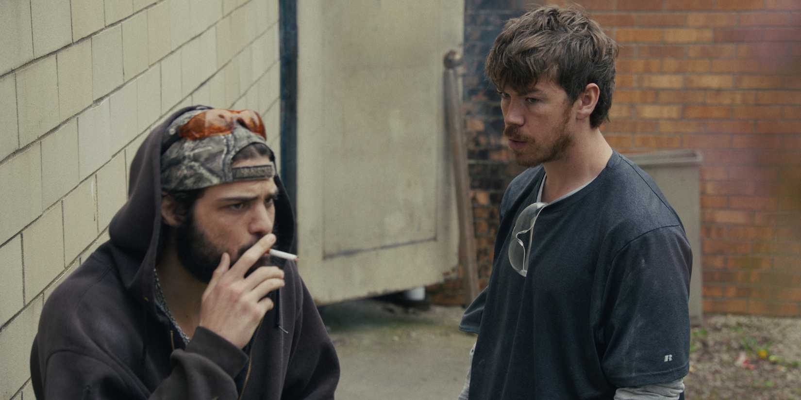 Noah Centineo smoking next to Will Poulter in Union County