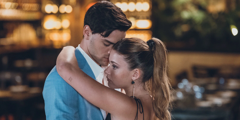 A man and a woman embrace each other