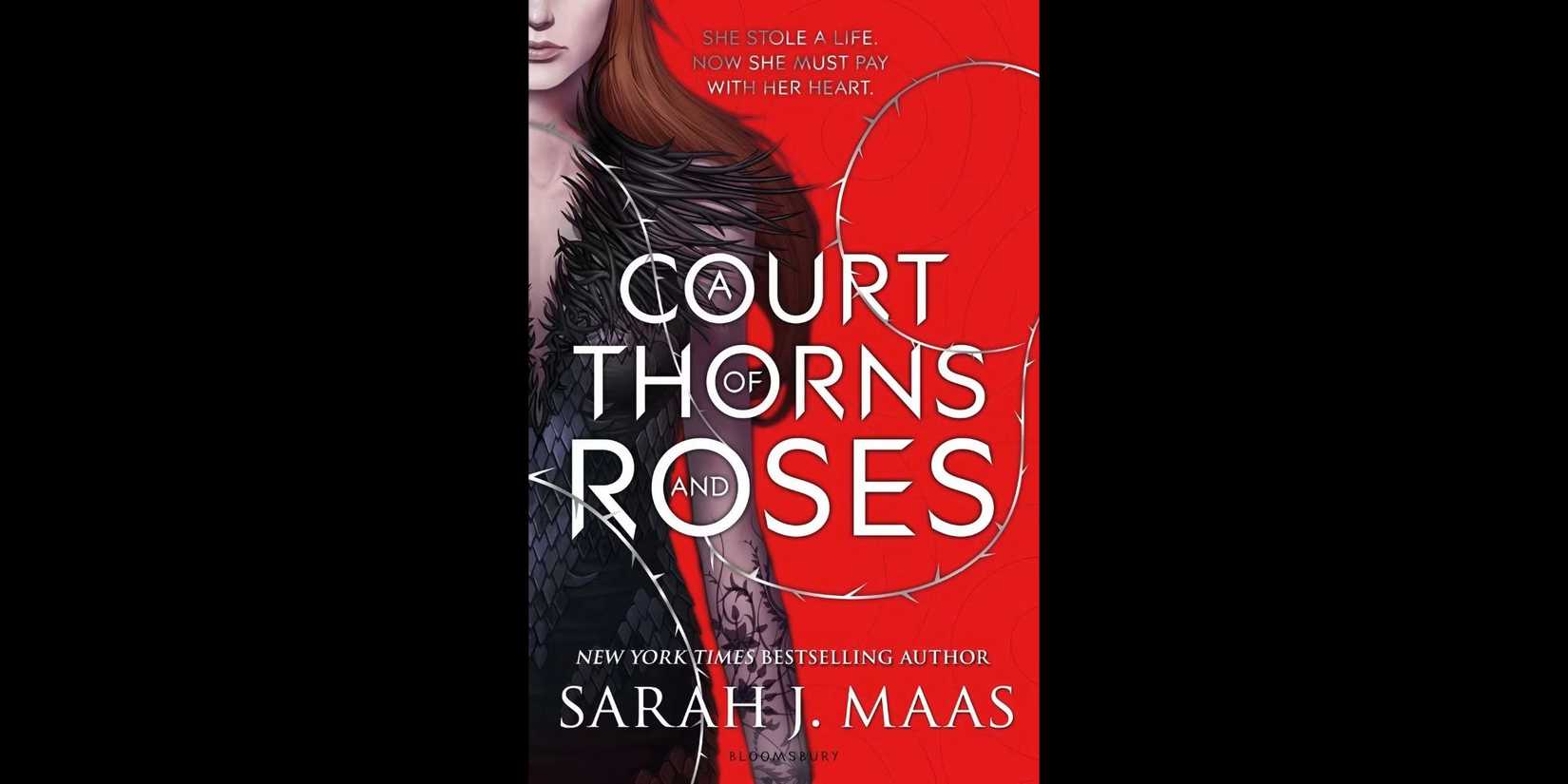 The front cover of 'A Court of Thorns and Roses' by Sarah J. Maas
