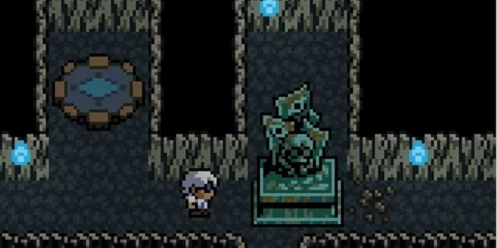 The player character in a cave in 'Anodyne'