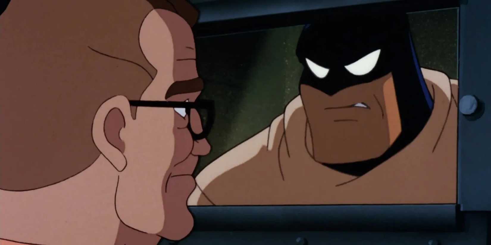 Dr. Bartholomew looks at Batman