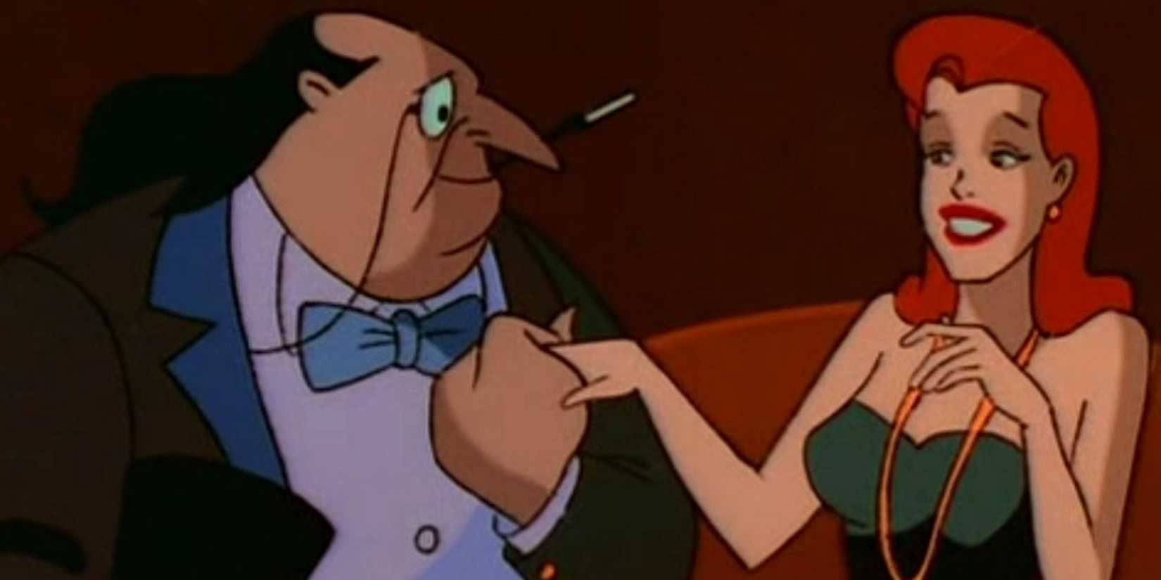 The Penguin holds Veronica Vreeland's hand