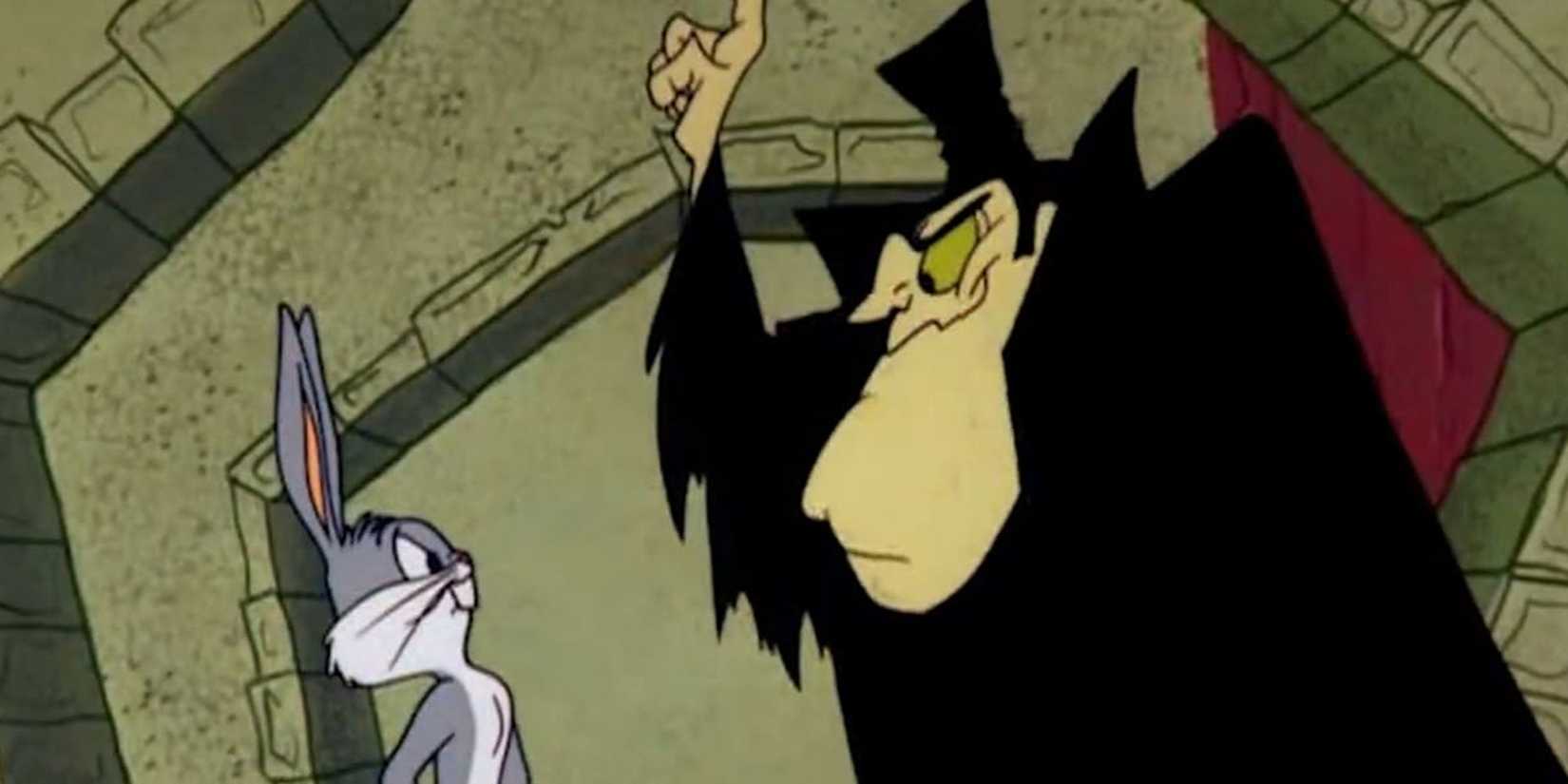 Count Bloodcount stands above Bugs Bunny